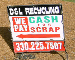 D & L Recycling road sign